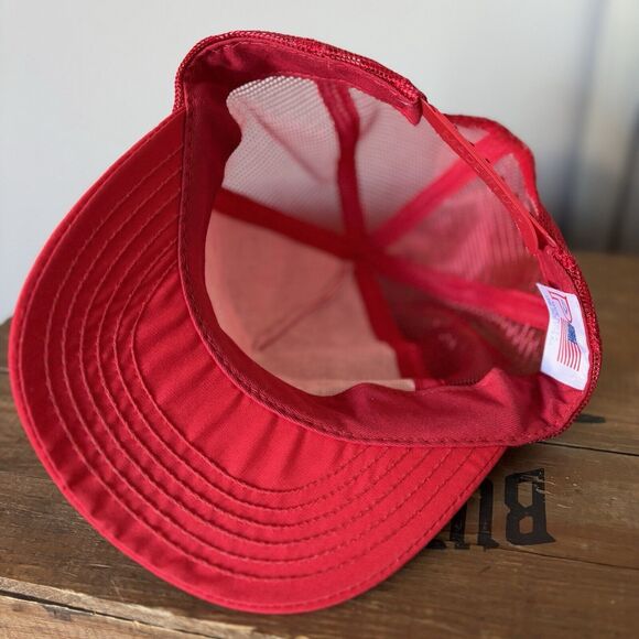 Vintage Oklahoma Trucker Hat Red Mesh Snapback Embroidered State Outline New USA - Picture 7 of 11